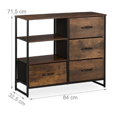 Комод Relaxdays з висувними ящиками та відкритими полицями