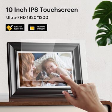 Цифровий фотоальбом Kodak 10 дюймів WiFi, 32GB, IPS HD сенсорний екран, авто-поворот, чорний