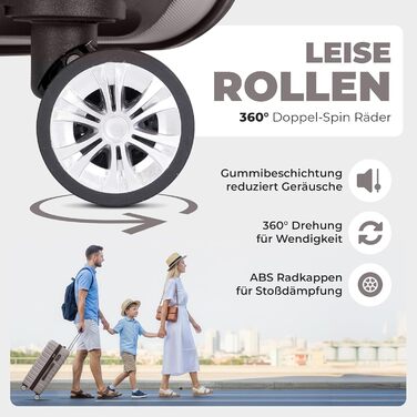 Набір валіз Onbest 3 шт. XXL (20', 24', 28') з ABS пластику – міцні та легкі валізи з колесами. В комплекті: валіза, ролтоп, валіза-ролкер + цифрова вага. Колір: шампань