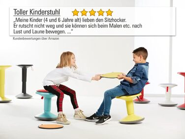 Ергономічний пуф Interstuhl UPis1 з ефектом гойдання - регульована висота, неслизьке дно та захист від перекидання - офісний пуф (Червоний, UP Junior)