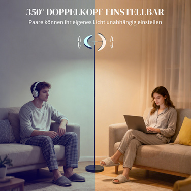 RGB Настільна лампа, з регулюванням яскравості та багатокольоровим підсвічуванням, поворотна, чорного кольору