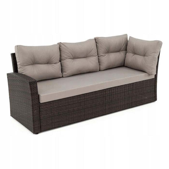 Комплект садових меблів із техноротанга EMWOmeble, сірий, 5 предметів