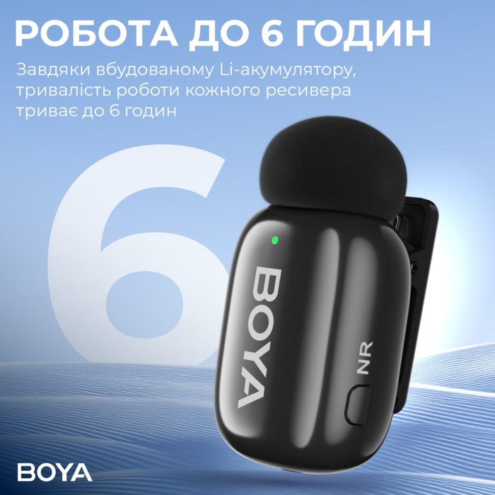 Бездротовий петличний мікрофон BOYA mini-16 Lightning Black
