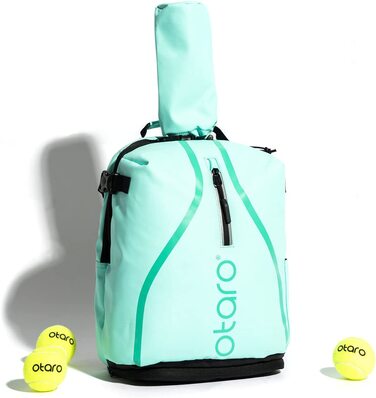 Дитячий тенісний рюкзак Otaro преміум-класу / інноваційне планування і висока якість виготовлення / підтримка німецького стартапу / більше ніяких безладів в тенісній сумці, тенісних м'ячах м'ятно-зеленого кольору