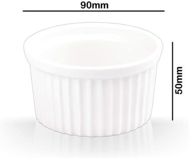 Формочки Ø 9 см Керамічні безпечні для духовки крем-брюле миски десертна миска пиріжки запіканка Формочки тапас суфле (12 шт.), 12 шт.