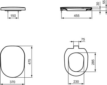 Сидіння для унітазу Ideal Standard K706101 Tonic з плавним закриттям