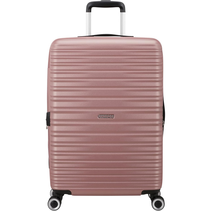 Набір валіз American Tourister Aerotech (3 шт.) - ручна поклажа, середній, великий, розширюваний, з TSA-замком, блакитний/рожевий (металік)