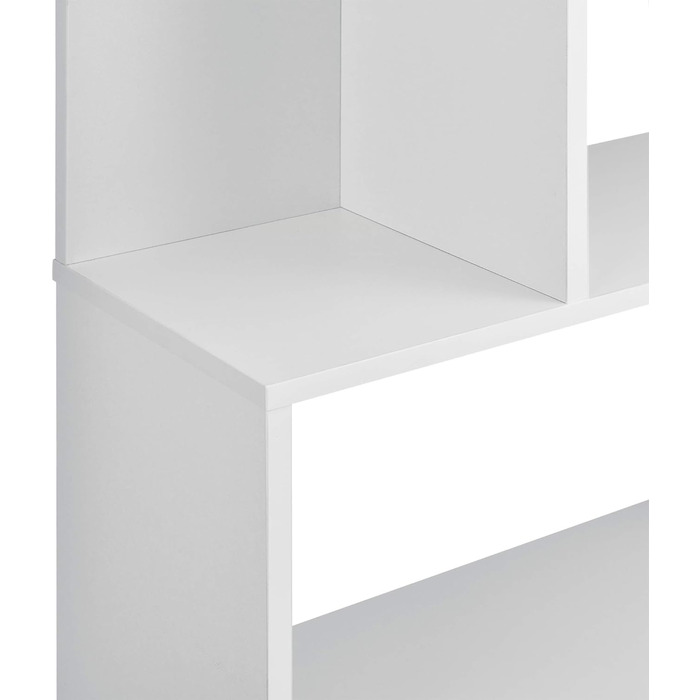 Книжкова полиця з 6 рівнями 192 x 80 x 24 см Міжкімнатна перегородка Стояча полиця 8 кг на полицю Висока полиця Полиця для зберігання Офіс білий