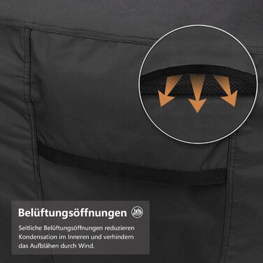 Водонепроникна та вітростійка чохол для садово-патіо меблів Dokon, 242x162x100 см, чорний