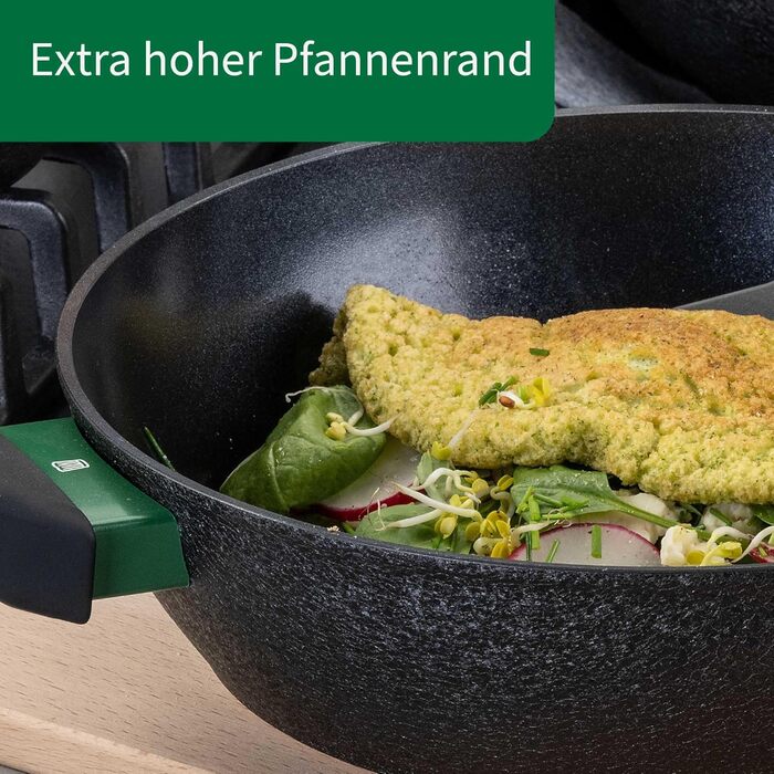 Гриль-сковорода Chefkoch від Fackelmann: антипригарне покриття, діаметр 28 см, з переробленого алюмінію, для всіх плит, сумісна з духовкою