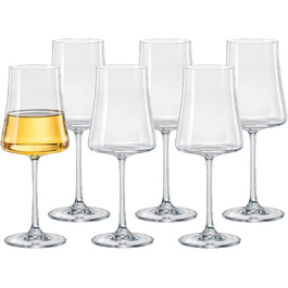 Келих для білого вина Bohemia Cristal Xtra, 360 мл, Набір келихів з 6 предметів в подарунковій коробці, келихи для білого вина у формі келиха, придатні для миття в посудомийній машині, келих для білого вина об'ємом 360 мл