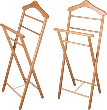 Стійка для одягу з масиву дерева – готова до збирання, 3 кольори. Безшумний дворецький для спальні, гардеробу, ванної кімнати. Міцна стійка для одягу (Білий)