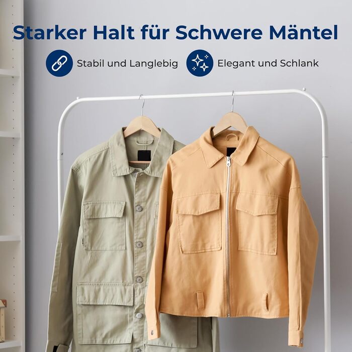 Плечики для одягу SereneLife з натурального дерева, 20 шт. - обертаються на 360°, для дітей та дорослих, міцні, економія місця для курток, спідниць, штанів та костюмів