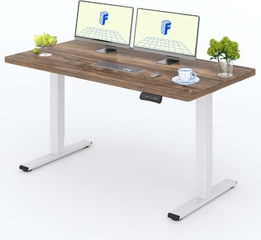 Регульований за висотою стіл FLEXISPOT 160x80 см, електричний, білий + білий, 160 кг, з телескопічною основою