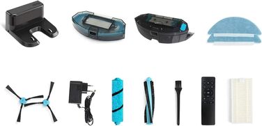 Робот-пилосос SALENTE L7 з функцією миття, 360° лазерна навігація, Wi-Fi, SLAM-картування, керування через додаток. Підходить для підлоги, паркету, килимів та видалення шерсті тварин. UV-стерилізація.