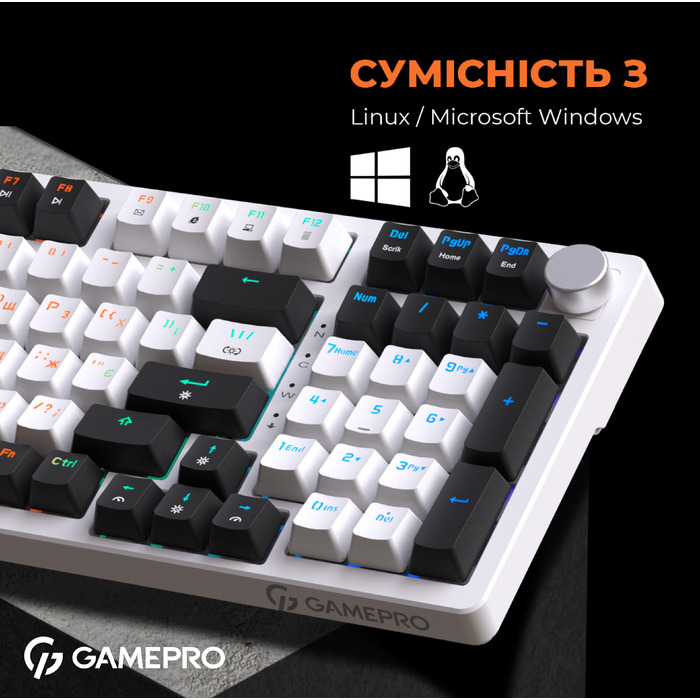 Дротова механічна клавіатура GamePro MK170W (Red) з Hot-Swap RGB White