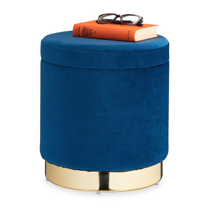 Relaxdays М'яке крісло-пуф з місцем для зберігання, блакитне