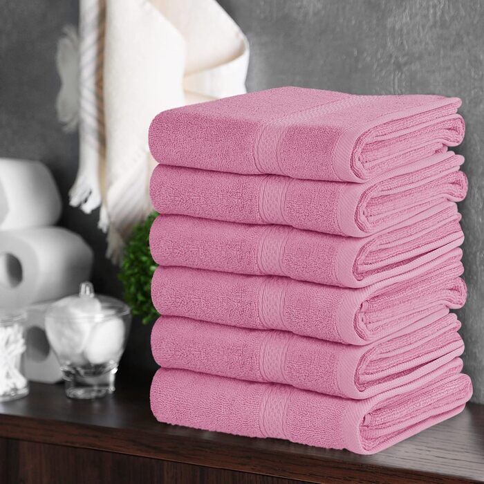 Набір рушників Utopia Towels Premium, 100 бавовна, 600 г/м, 40,6x71,1 см, рожевий, 6 шт.