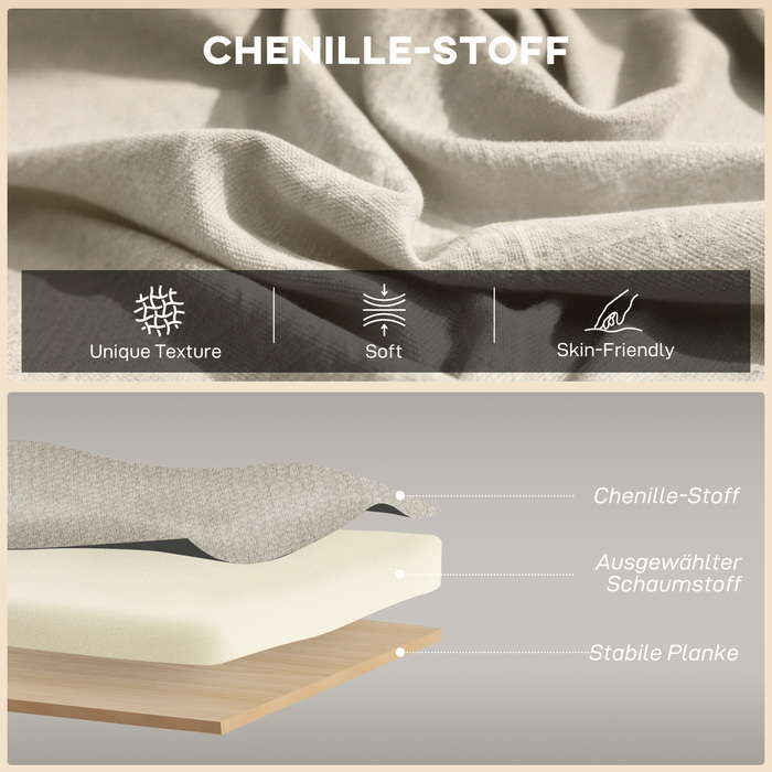 Диван на 2 місця, компактний диван з велюровою оббивкою та крилами, з м'яким сидінням та ніжками з масиву гевеї, бежевого кольору.