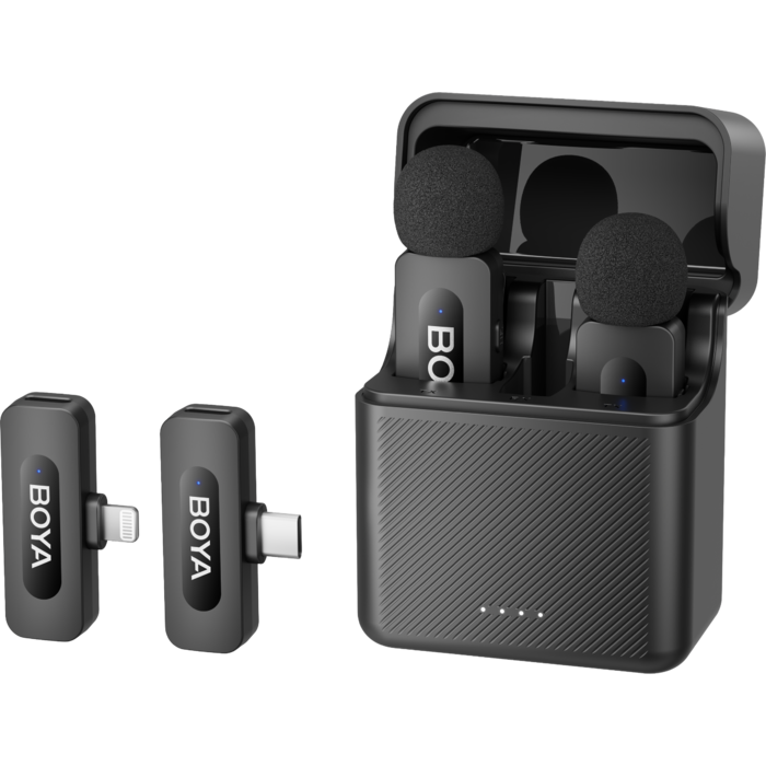 Бездротовий петличний мікрофон BOYA BY-V3 combo Type-C/Lightning Black