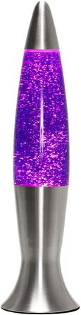 Лава-лампа Easylight скло алюміній в міді чорний вітальня H40 см G9 блиск блиск блиск вкл. лампочку ретро настільна лампа для приміщень ANGELINA (срібло, фіолетовий блиск)
