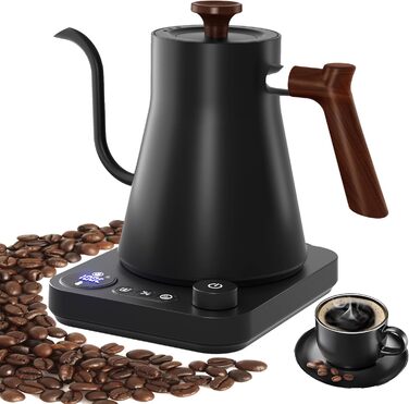 Чайник з налаштуванням температури KitchenAid, 1200W, 0.9L, 304 нержавіюча сталь, чорний, з функцією підтримання тепла