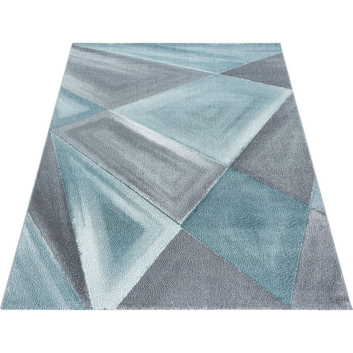 Килим для вітальні 80x150 см бігун передпокій синій геометричний абстрактний дизайн - килим для спальні з коротким ворсом надзвичайно м'який легкий догляд килими для кухні їдальні молодіжна кімната - Килим Hal 80 x 150 см синій
