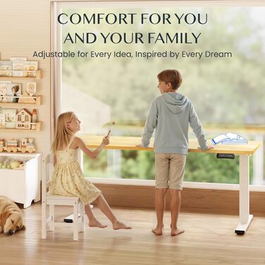 Регульований за висотою стіл FLEXISPOT 160x80 см, білий, електричний, з подвійним мотором, 160 кг, 3-секційний