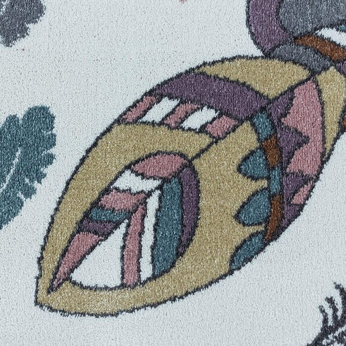 Домашній дитячий килим з коротким ворсом дизайн у вигляді індіанського ведмедя дитяча дитяча ігрова кімната 8 мм Висота ворсу М'який прямокутний круглий бігун колір розмір (120 х 170 см, фіолетовий)