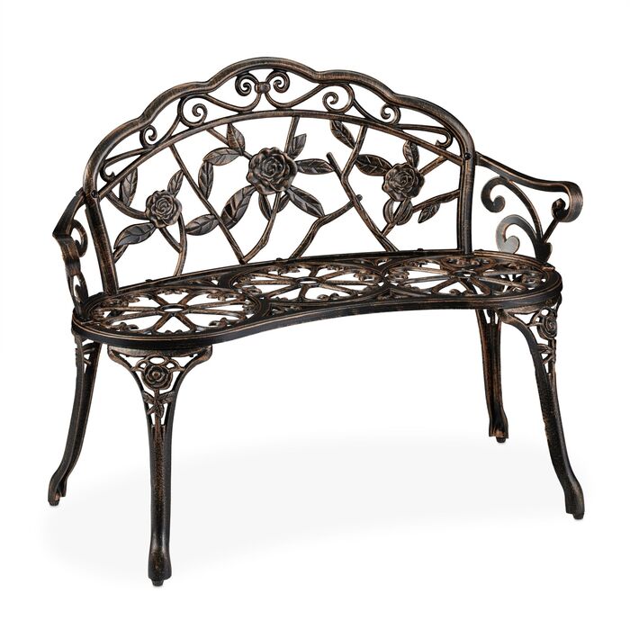 Relaxdays Лавки для саду в стилі вінтаж, з декором у вигляді троянд