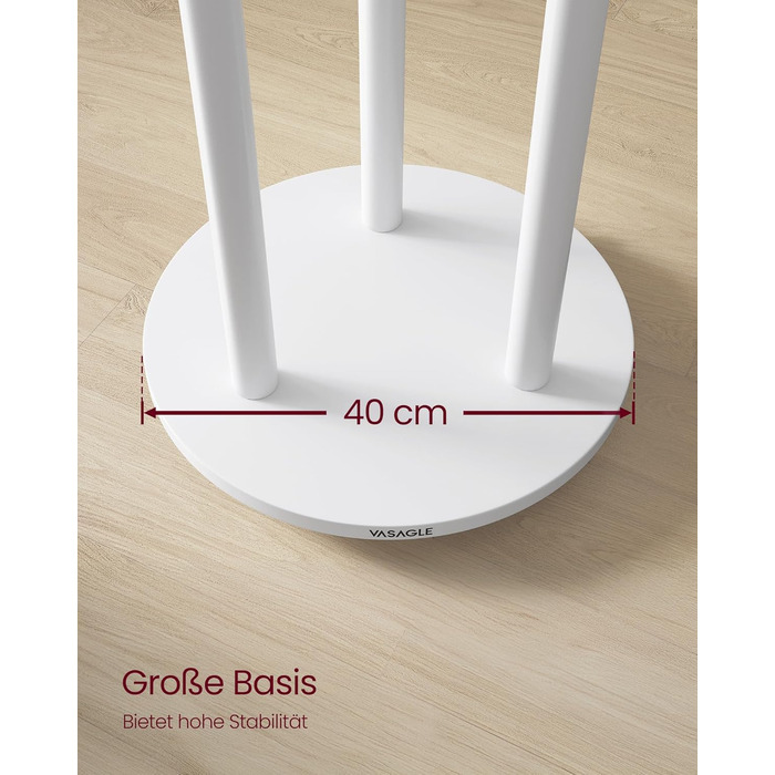 Стійка для одягу VASAGLE з 11 гачками та 3 полицями, набір для передпокою, спальні, вітальні, RCR023B01 (Хмарний білий)