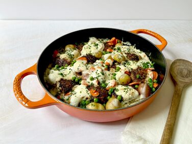 Сковорода Le Creuset Signature з чавуну, 27.9 см, колір 'Flame 11'