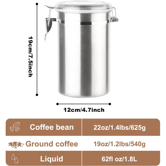 Набір контейнерів для зберігання продуктів (2 шт, 1.8L, нержавіюча сталь)