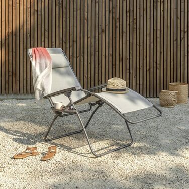 Крісло-шезлонг Lafuma Mobilier Zero Gravity R Clip - розкладне для тераси та саду, міцне Batyline®, багатопозиційне, комфортне, Франція, кольору жита