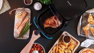 Фритюрниця без олії Cecotec Cecofry Full InoxBlack Pro 5500, 5.5 л, 1700 Вт, 8 режимів, PerfectCook, LED-дисплей