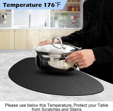 Набір з 6 серветок на стіл, миючі, з підставками, двосторонні, з імітацією шкіри, водонепроникні для обіднього столу, кухні, ресторану та дому (6 шт., чорний)