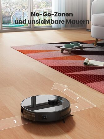 Робот-пилосос LEFANT M1B з функцією миття підлоги, LiDAR-навігацією, потужністю 5500Pa, картуванням декількох поверхів, самостійною зарядкою, Wi-Fi, 8 зонами заборони, для видалення шерсті тварин, килимів та твердих підлог