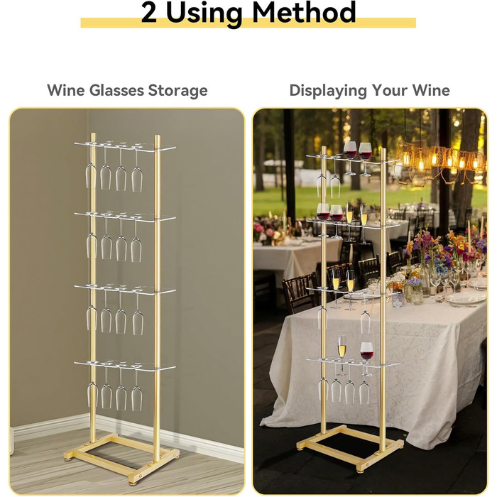 Підставка для шампанського Julymoda на 4 яруси: 32 келихи, прозорий акрил, для вечірок та свят