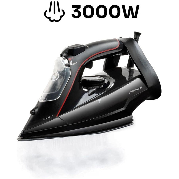 Праска відпарювач Mellerware Steezy 3000W з керамічною підошвою, вертикальним відпаром та системою захисту від накипу