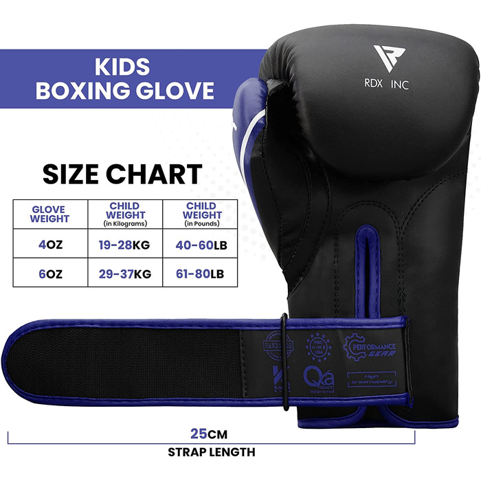 Рукавиці для боксу RDX для дітей 4 унції сині