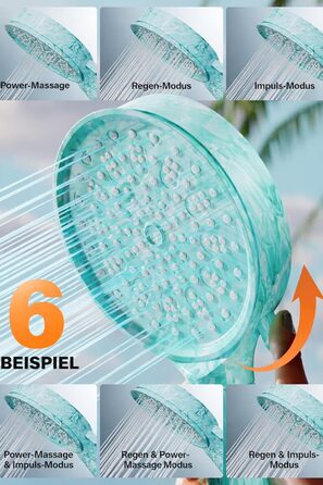 Фільтр для душу Cobbe зі шлангом, ручна лійка з 3 вугільними фільтрами, душова лійка з 6 режимами, високонапірний економічний душовий насадок з фільтром від накипу для жорсткої води, видаляє 99% хлору (зелений)