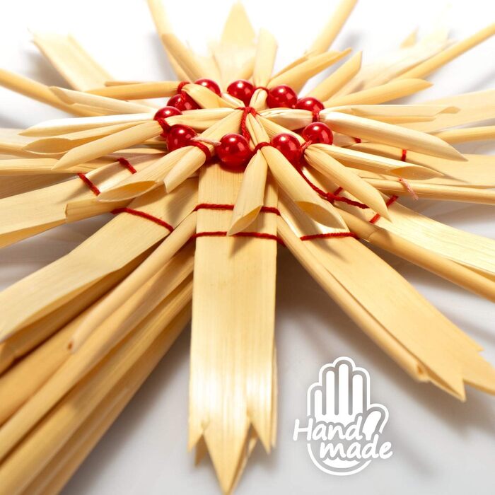 Набір з 69 солом'яних зірок COM-FOUR для ялинки, підвіски з соломи, верхівка, новорічний декор 3-17 см