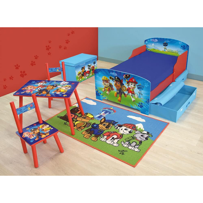 Дитяче ліжечко Fun House 712532 Paw Patrol, з дерев'яними планками, МДФ, синій, 140 x 70 x 59 см