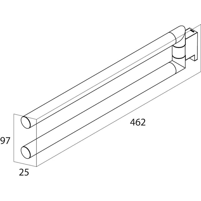 Тeleskopний тримач для рушників Tiger Boston, 35-60 см, нержавіюча сталь, чорно-матова поверхня, 2-рамковий