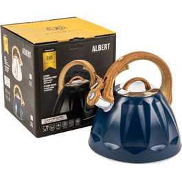 Чайник для води Karl Hausmann Induktion 3L з автоматичним свистком - нержавіюча сталь, сумісний з індукційними, газовими та електричними плитами