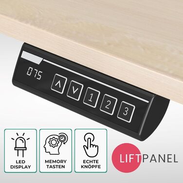 Електричний регульований стіл Albatros UP30, срібний | Металеве підстав'я, ніжки, опори для столу | Підходить для робочих місць середньої ширини