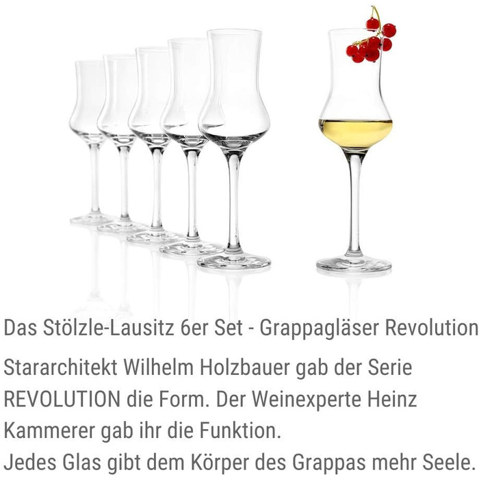 Набір келихів для грапи Stölzle Lausitz 6 шт 90 мл скляні