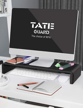 Складна підставка для монітора TATEGUARD з регульованою шириною та місцем для зберігання, чорна