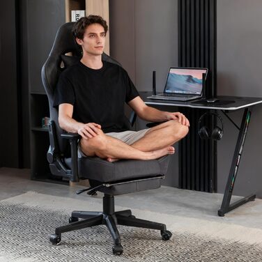 Ігровий крісло Symino з латексним сидінням, 300 кг, підтримка попереку та підголовник