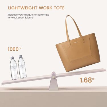 Сумка жіноча LOVEVOOK з натуральної шкіри, велика містка, на плече, тоут, для роботи та повсякденного використання, коричнева